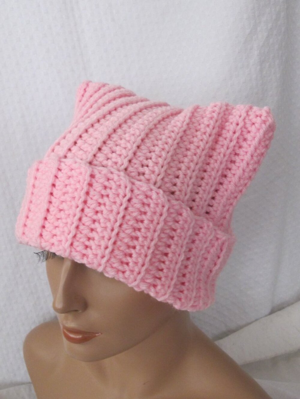 Handmade Pink Cat Ear Beanie